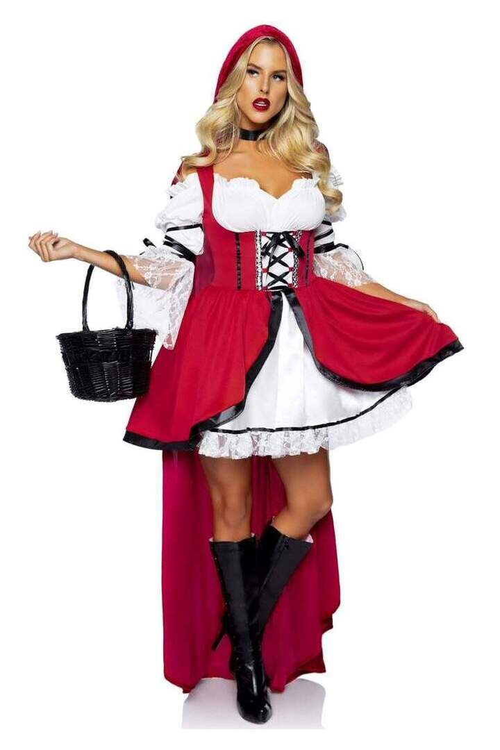 Leg Avenue Storybook Red Riding Hood Costume in Red/White 5