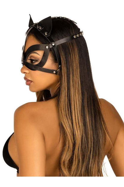 Leg Avenue Studded Cat Mask Black in One Size 2