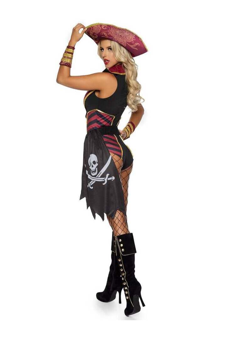 Leg Avenue Sultry Swashbuckler Pirate Costume in Red/Black 3
