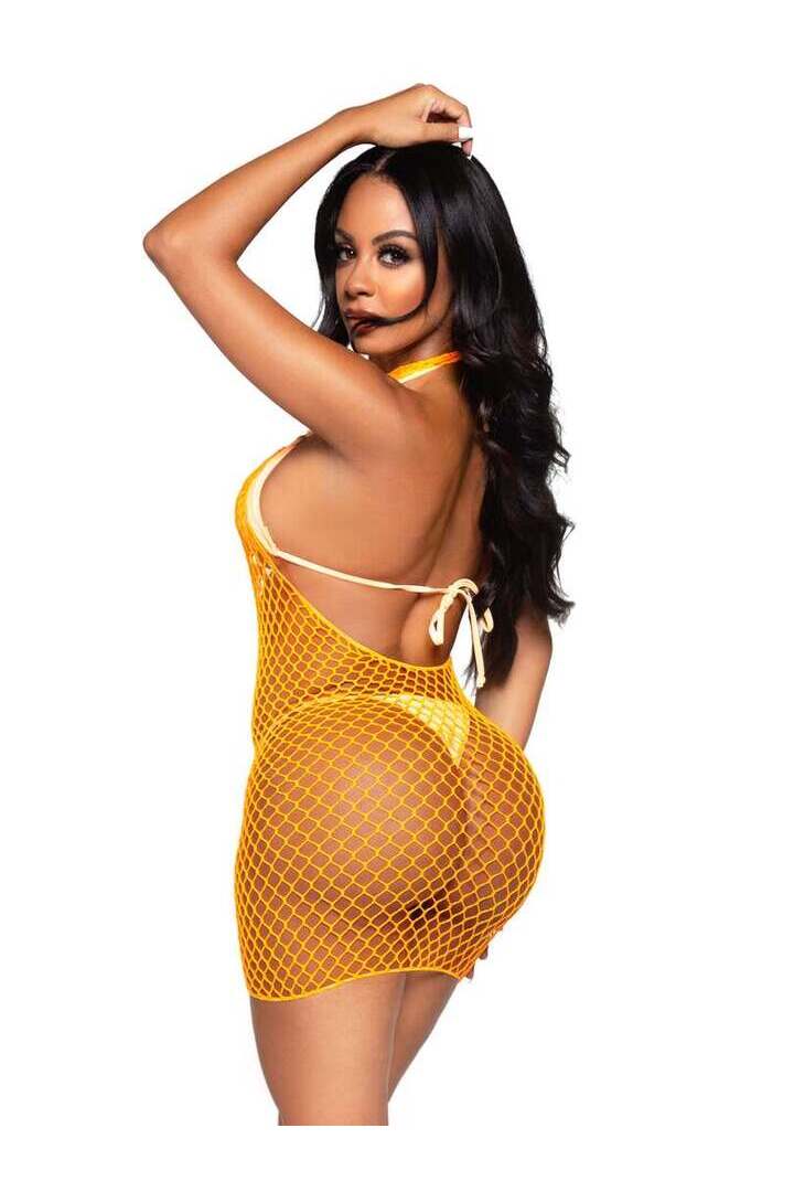 Leg Avenue Summer Dreamz Net Mini Dress in One Size 12