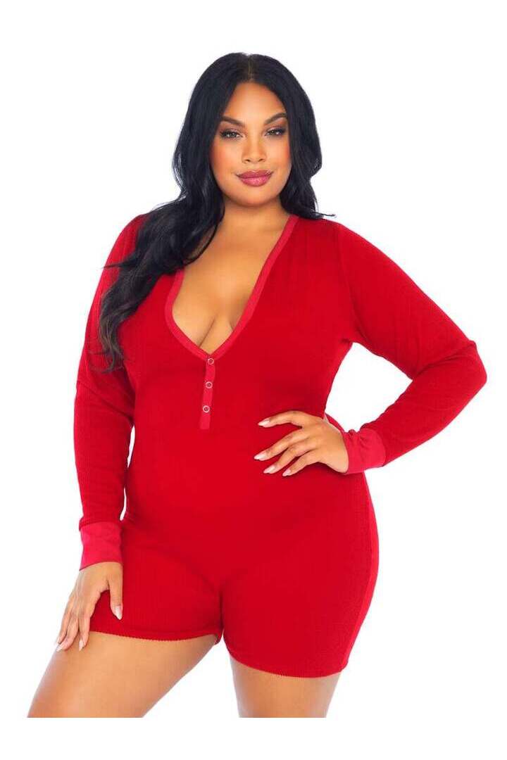 Leg Avenue Sweet Dreams Plus Long Johns Romper 5