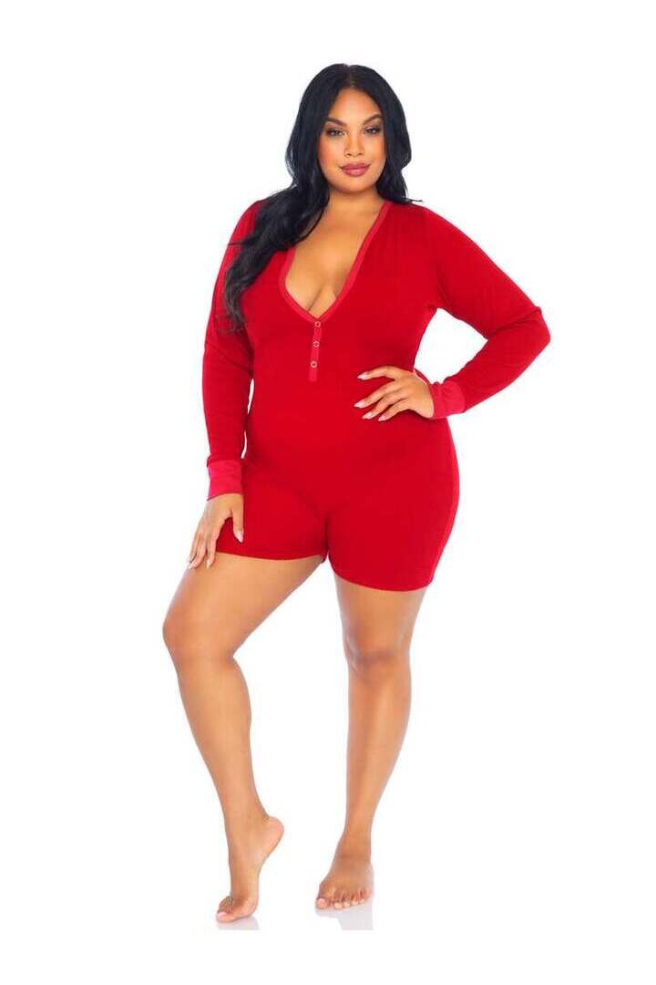 Leg Avenue Sweet Dreams Plus Long Johns Romper 7