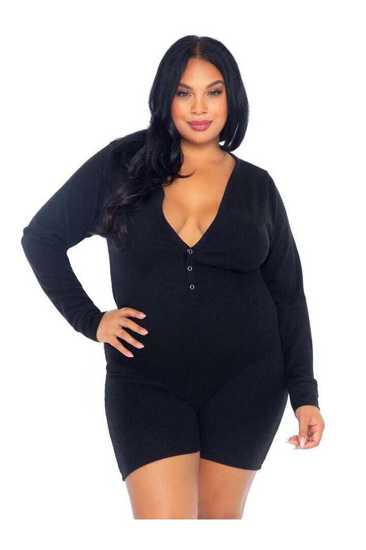 Leg Avenue Sweet Dreams Plus Long Johns Romper 