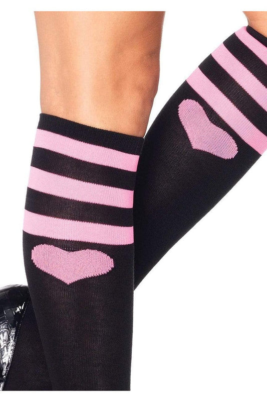 Leg Avenue Sweetheart Athletic Knee Socks in One Size  1