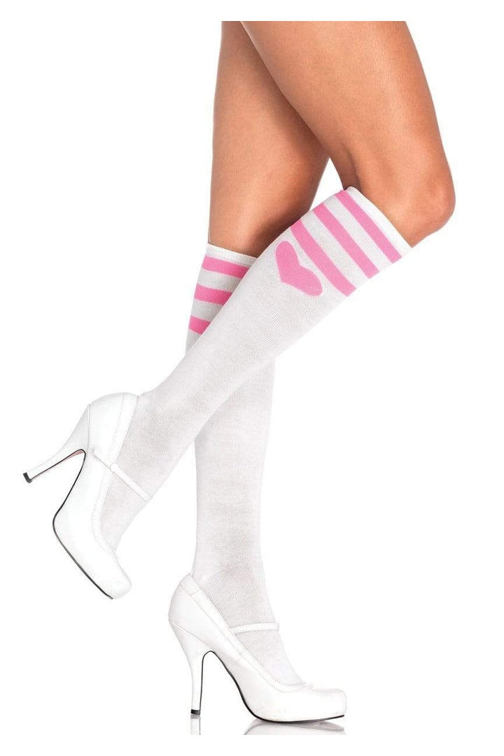 Leg Avenue Sweetheart Athletic Knee Socks in One Size  2