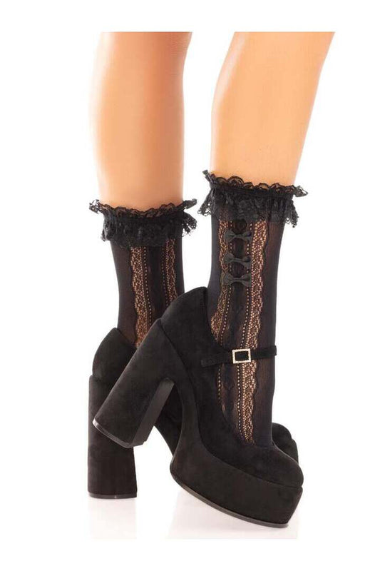 Leg Avenue Sweetheart Lace Ankle Socks in One Size 