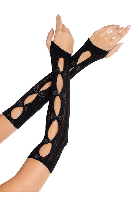 Leg Avenue Sweetheart Striped Arm Warmers in One Size 
