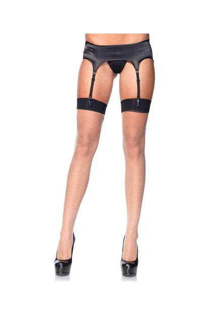 Leg Avenue Tana Sheer Thigh High Stockings Nude/Black in One Size  1