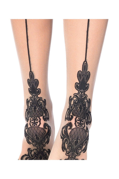 Leg Avenue Tana Sheer Thigh High Stockings Nude/Black in One Size  3