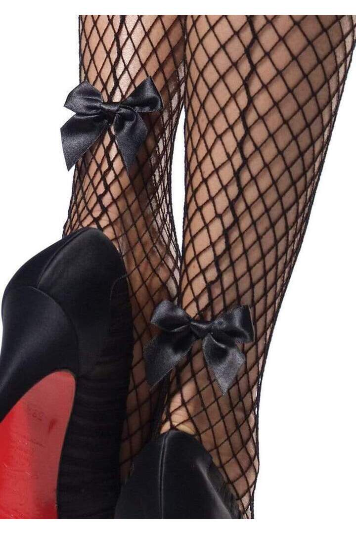 Leg Avenue Tessa Net Thigh High Stockings Black in One Size 2