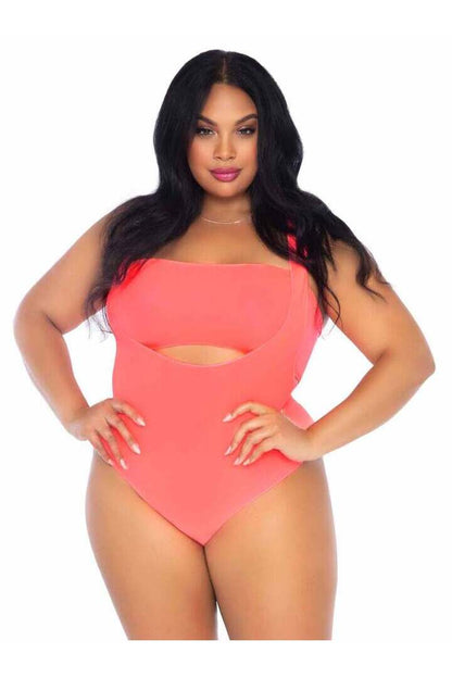 Leg Avenue Tongue Tied Plus Bodysuit Set in 1X/2X 5