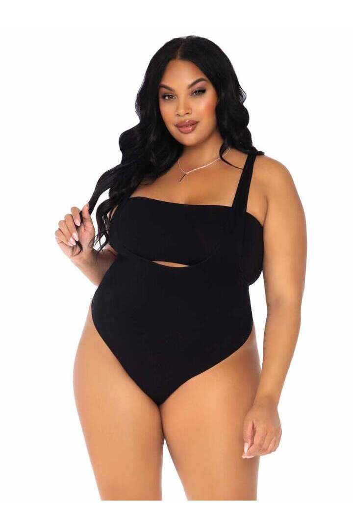 Leg Avenue Tongue Tied Plus Bodysuit Set in 1X/2X 7