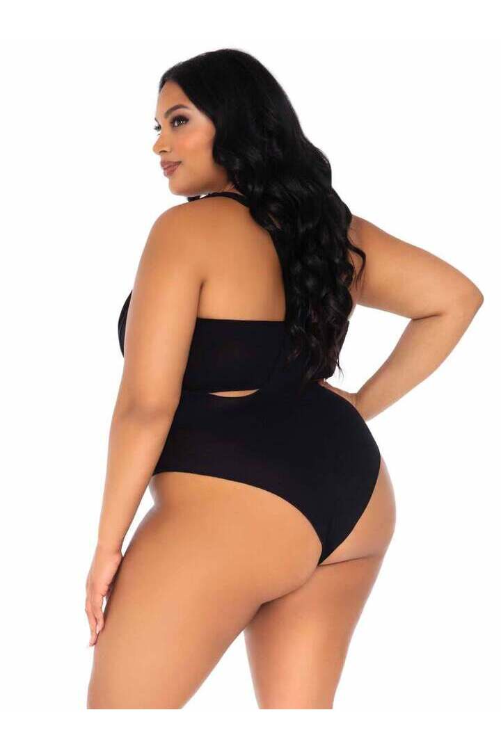 Leg Avenue Tongue Tied Plus Bodysuit Set in 1X/2X 9