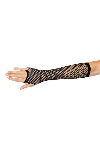 Leg Avenue Triangle Net Fingerless Arm Warmer Gloves in One Size  2