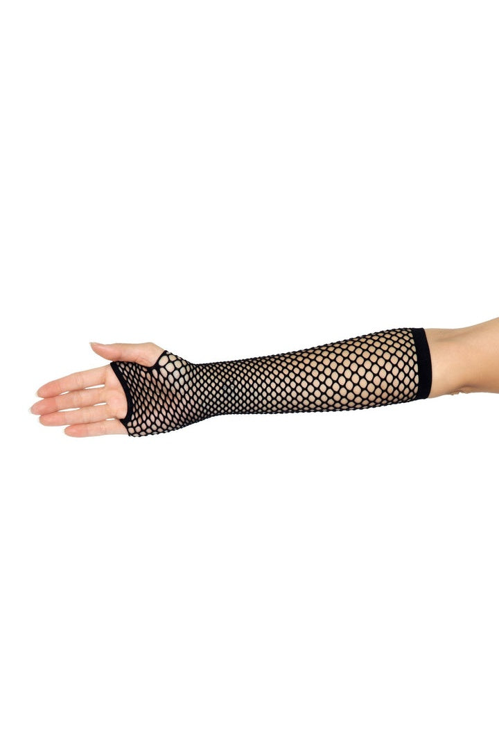 Leg Avenue Triangle Net Fingerless Arm Warmer Gloves in One Size  3