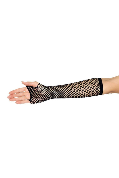 Leg Avenue Triangle Net Fingerless Arm Warmer Gloves in One Size  3