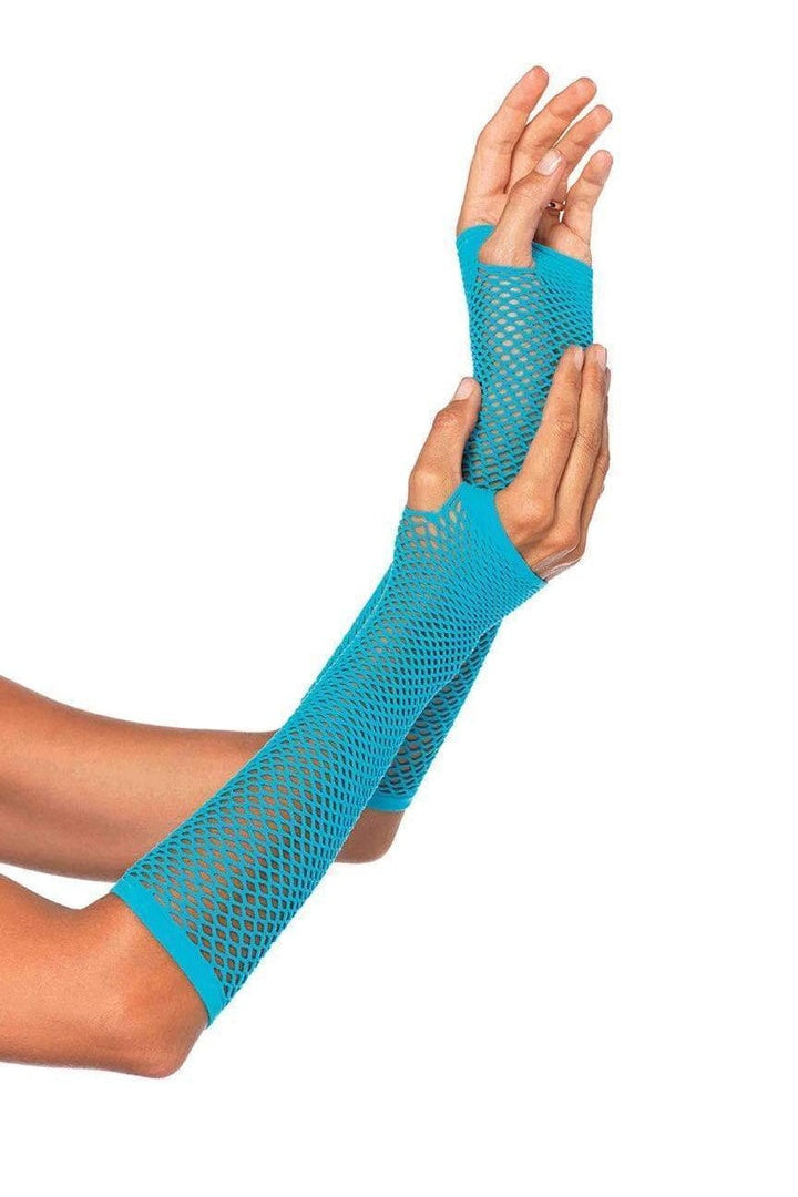 Leg Avenue Triangle Net Fingerless Arm Warmer Gloves in One Size  6
