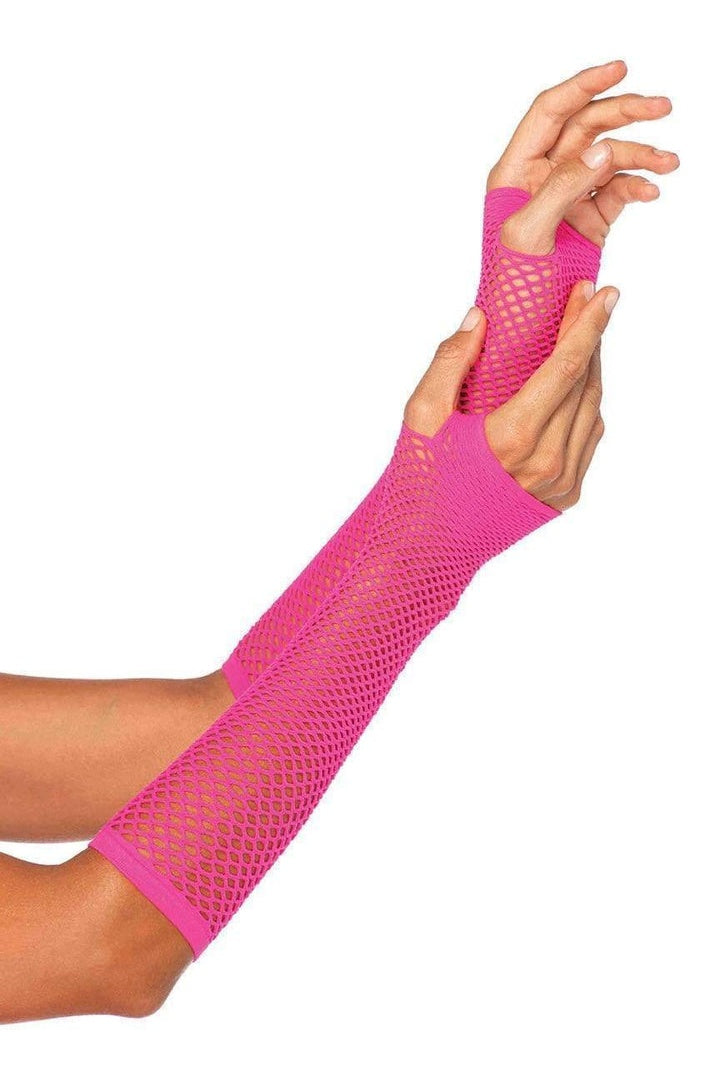 Leg Avenue Triangle Net Fingerless Arm Warmer Gloves in One Size  7