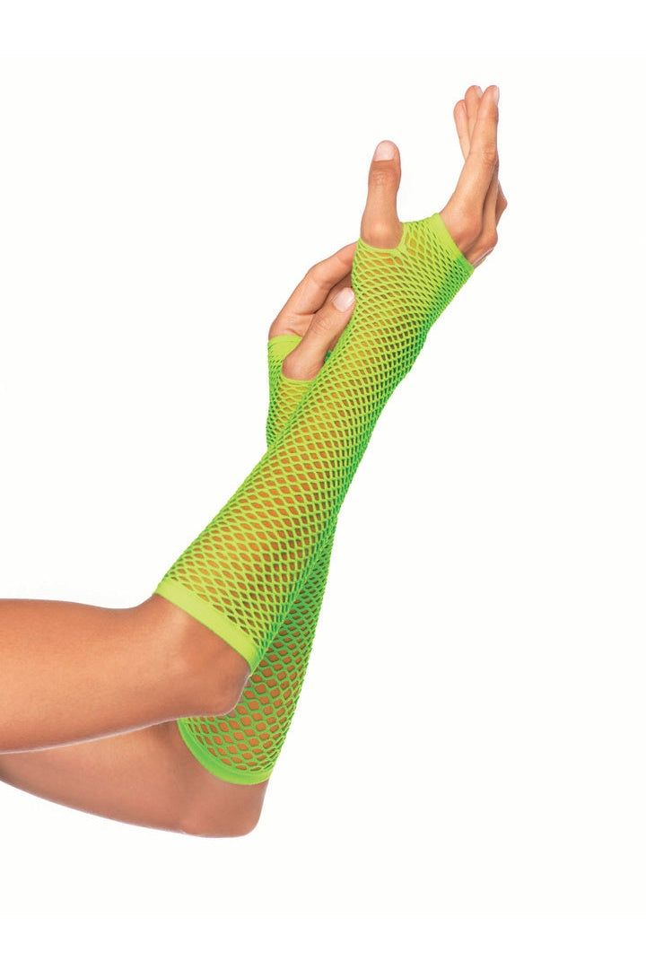 Leg Avenue Triangle Net Fingerless Arm Warmer Gloves in One Size  8