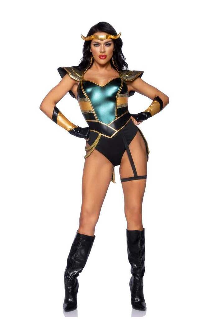 Leg Avenue Trickster Goddess Costume in Green/Gold 3
