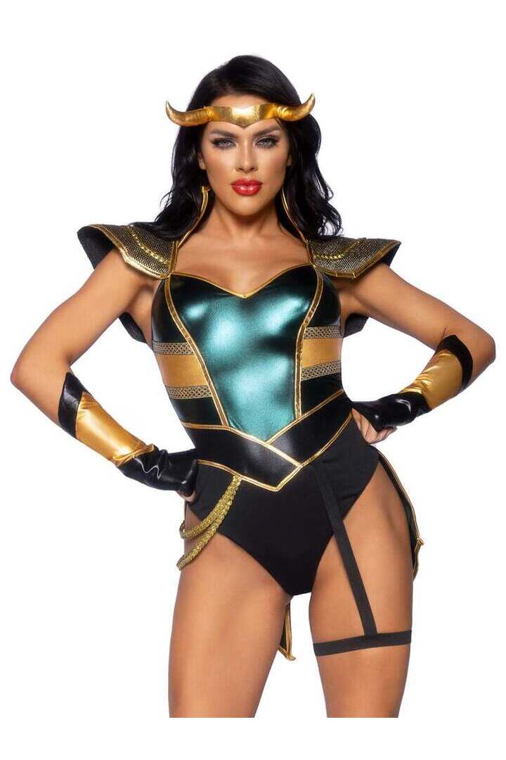 Leg Avenue Trickster Goddess Costume in Green/Gold 