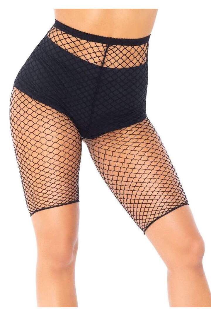 Leg Avenue Troublemaker Fishnet Biker Shorts in One Size 2