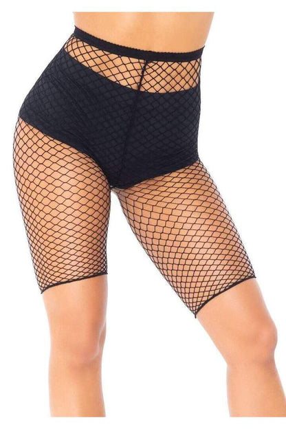 Leg Avenue Troublemaker Fishnet Biker Shorts in One Size 2