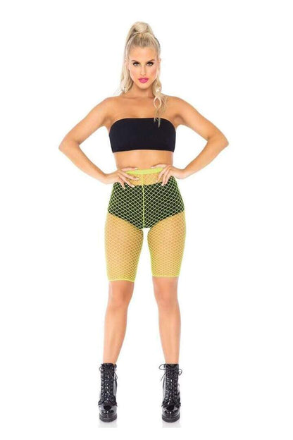 Leg Avenue Troublemaker Fishnet Biker Shorts in One Size 9