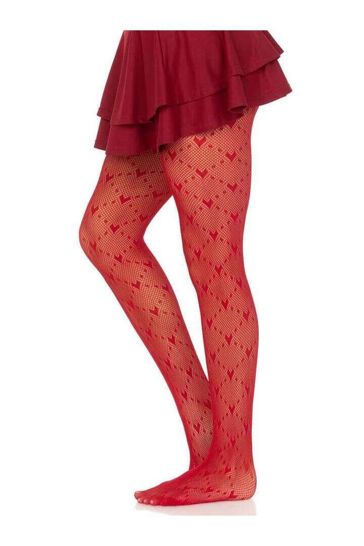 Leg Avenue Valentina Heart Net Tights in One Size 10