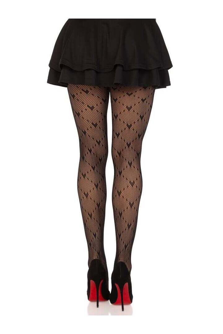 Leg Avenue Valentina Heart Net Tights in One Size 2