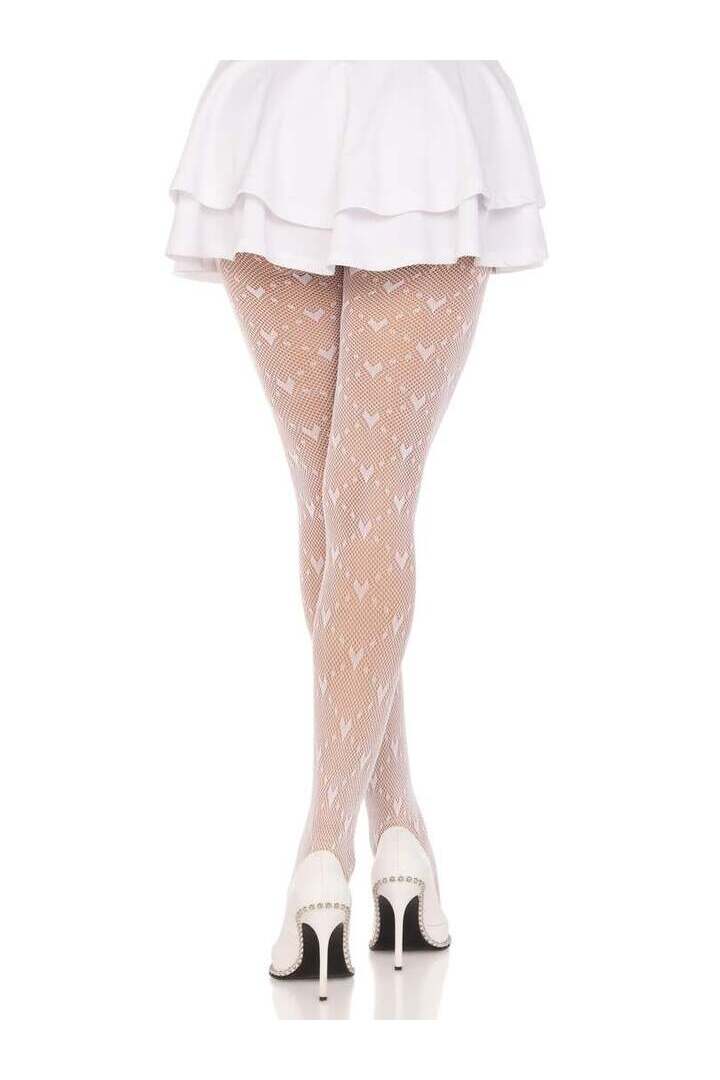 Leg Avenue Valentina Heart Net Tights in One Size 6
