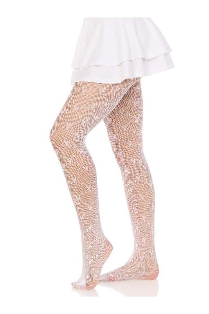 Leg Avenue Valentina Heart Net Tights in One Size 7