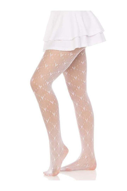 Leg Avenue Valentina Heart Net Tights in One Size 7