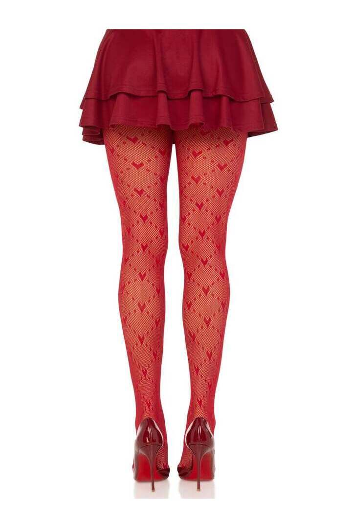 Leg Avenue Valentina Heart Net Tights in One Size 9