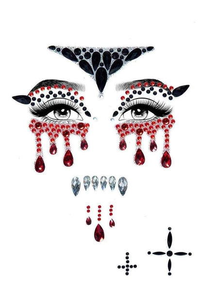 Leg Avenue Vampire Rhinestone Stick-On Jewels Multicolor in One Size 1