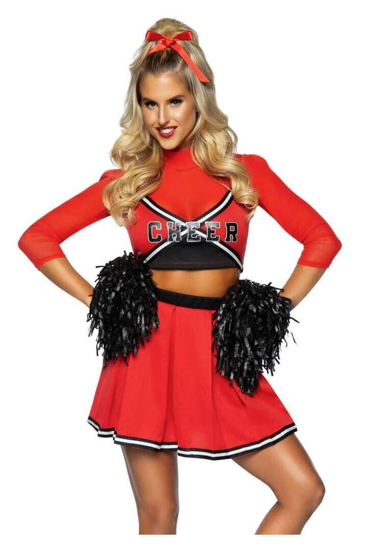 Leg Avenue Varsity Babe Cheerleader Costume in Red 2