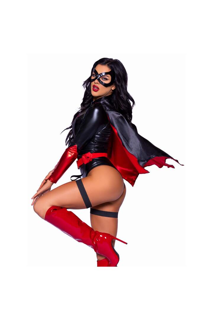 Leg Avenue Vigilante Vixen Costume Black/Red 2