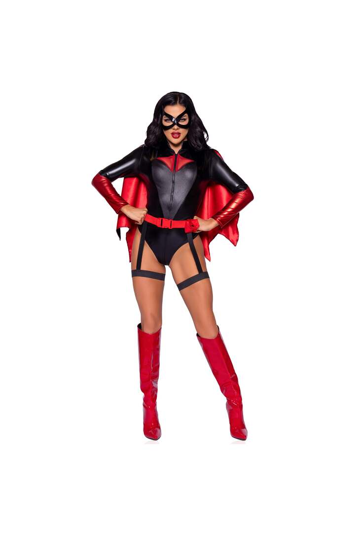 Leg Avenue Vigilante Vixen Costume Black/Red 3