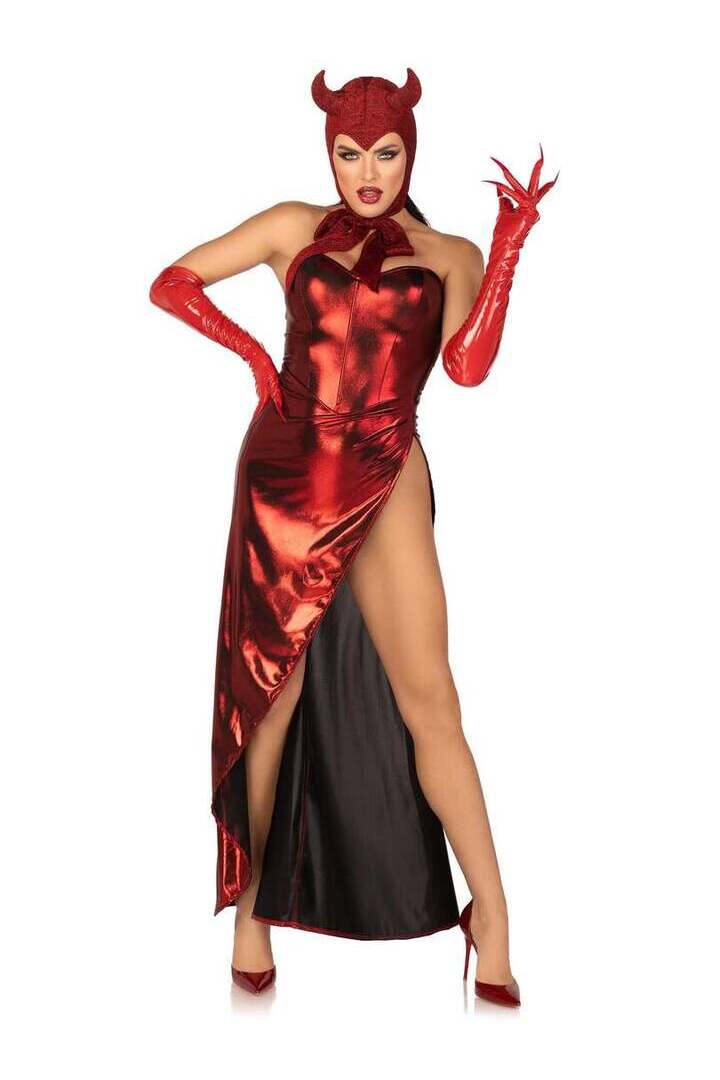 Leg Avenue Vintage Devil Bonnet Red in One Size 3