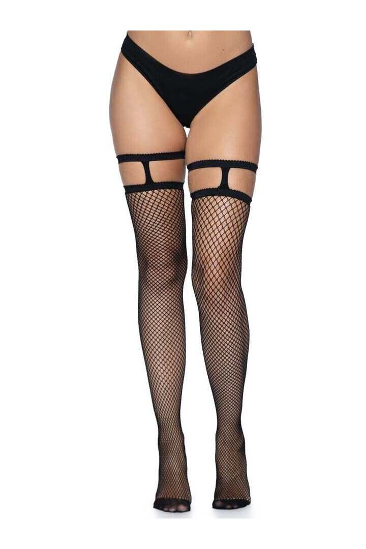 Leg Avenue Vivianne Garter Top Thigh Highs Black in One Size 3