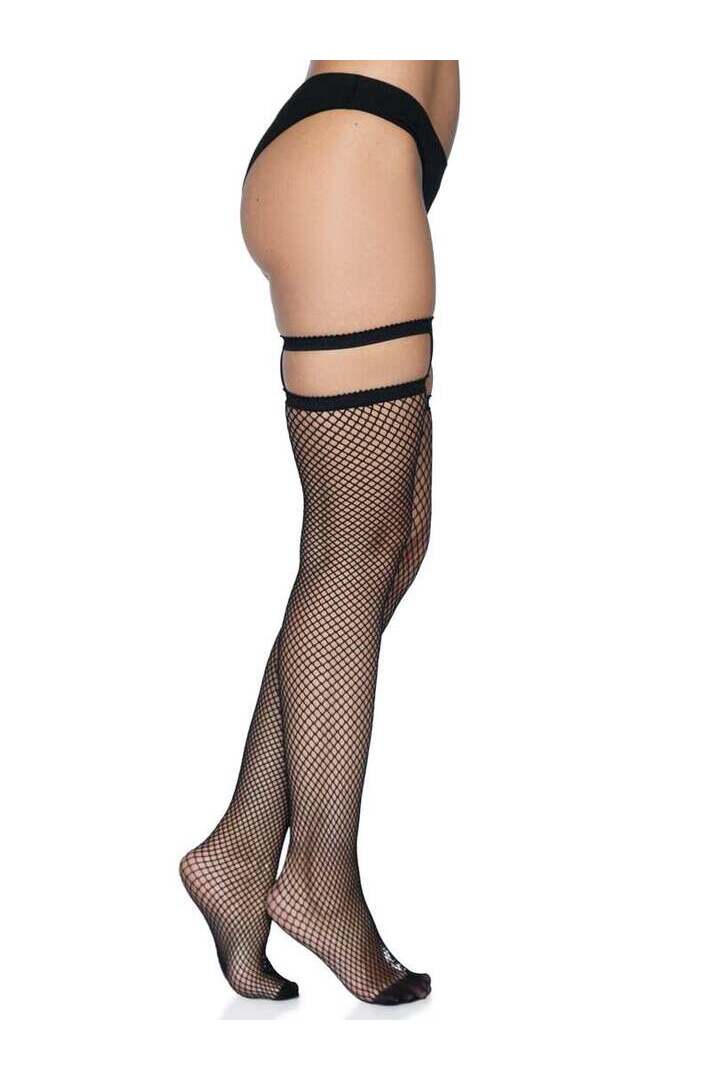 Leg Avenue Vivianne Garter Top Thigh Highs Black in One Size 5