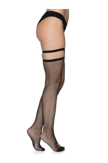 Leg Avenue Vivianne Garter Top Thigh Highs Black in One Size 5