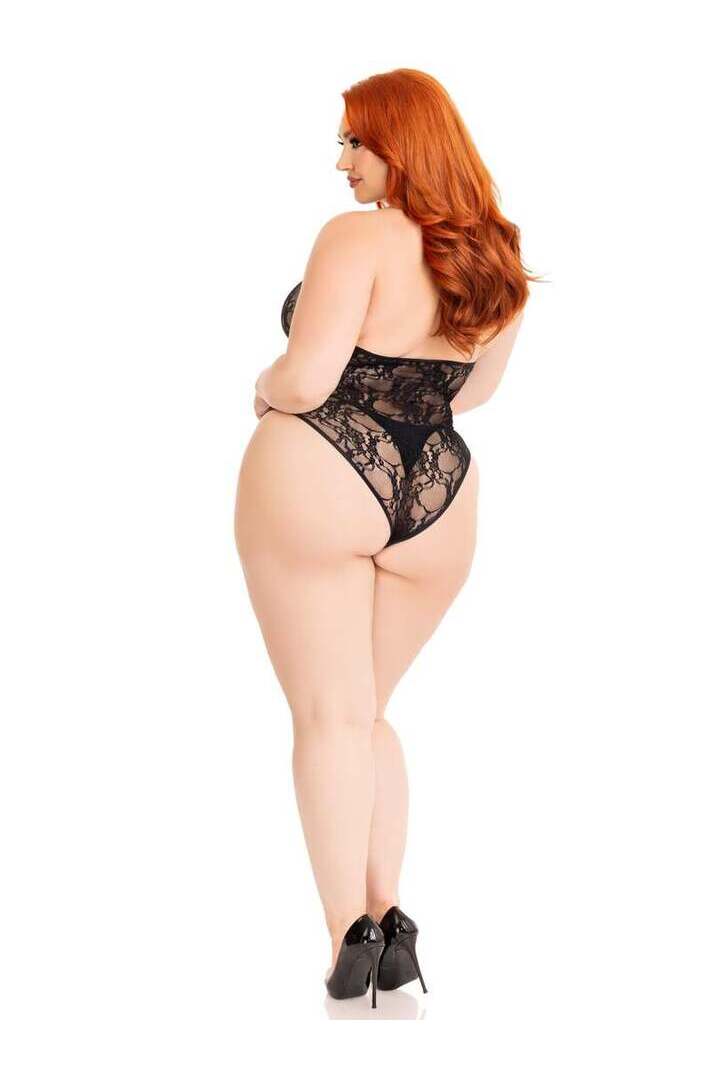 Leg Avenue Wild Dreams Plus Lace Teddy Black in 1X/2X 2