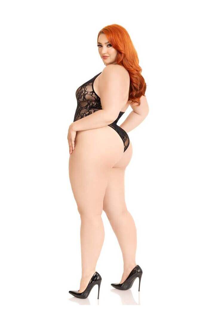 Leg Avenue Wild Dreams Plus Lace Teddy Black in 1X/2X 6