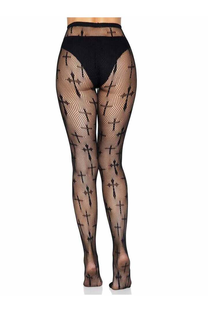 Leg Avenue Worship Me Net Tights in One Size 3