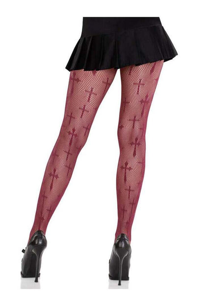 Leg Avenue Worship Me Net Tights in One Size 7