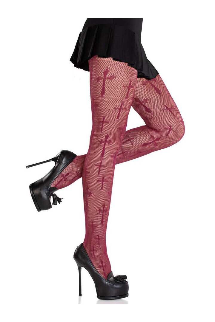 Leg Avenue Worship Me Net Tights in One Size 8