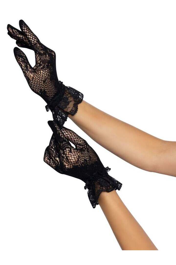 Leg Avenue Wrist Length Lace Gloves in One Size 4