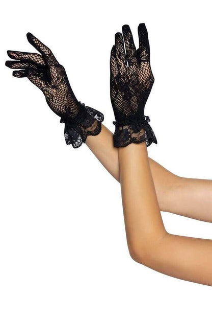 Leg Avenue Wrist Length Lace Gloves in One Size 5