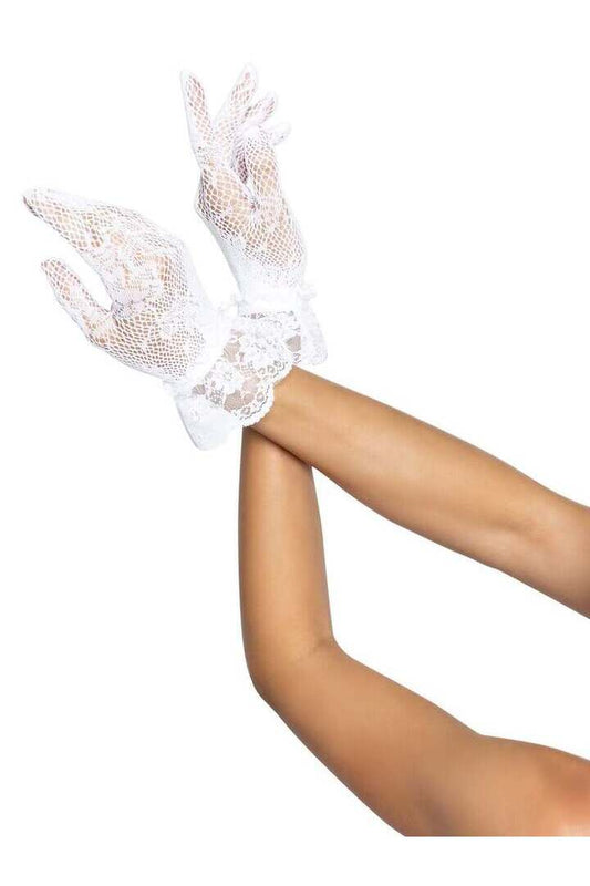 Leg Avenue Wrist Length Lace Gloves in One Size 